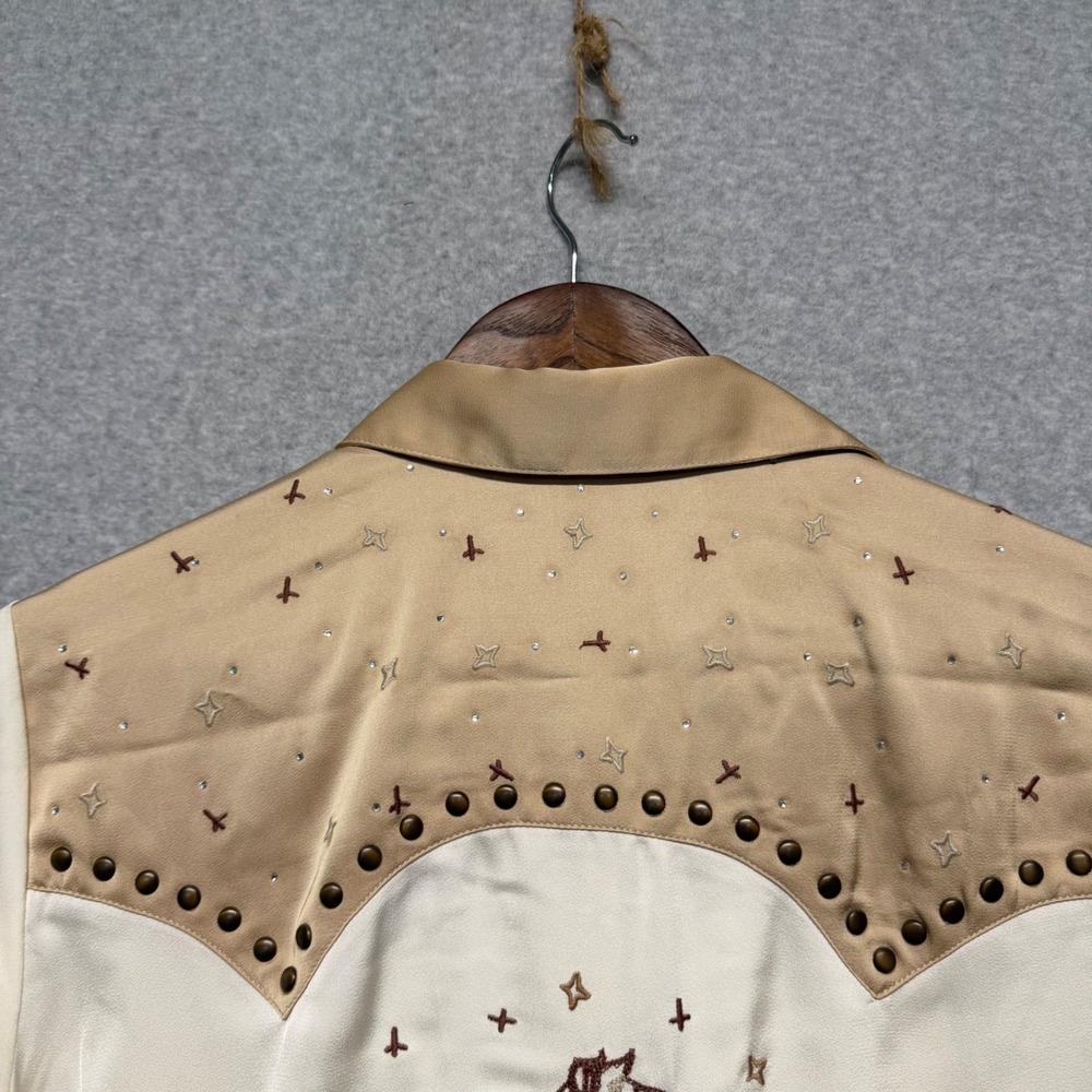 Ariat Wild Horse Embroidery Shirt Women M Western Studs Snap Cowgirl Equestrian - Picture 10 of 16